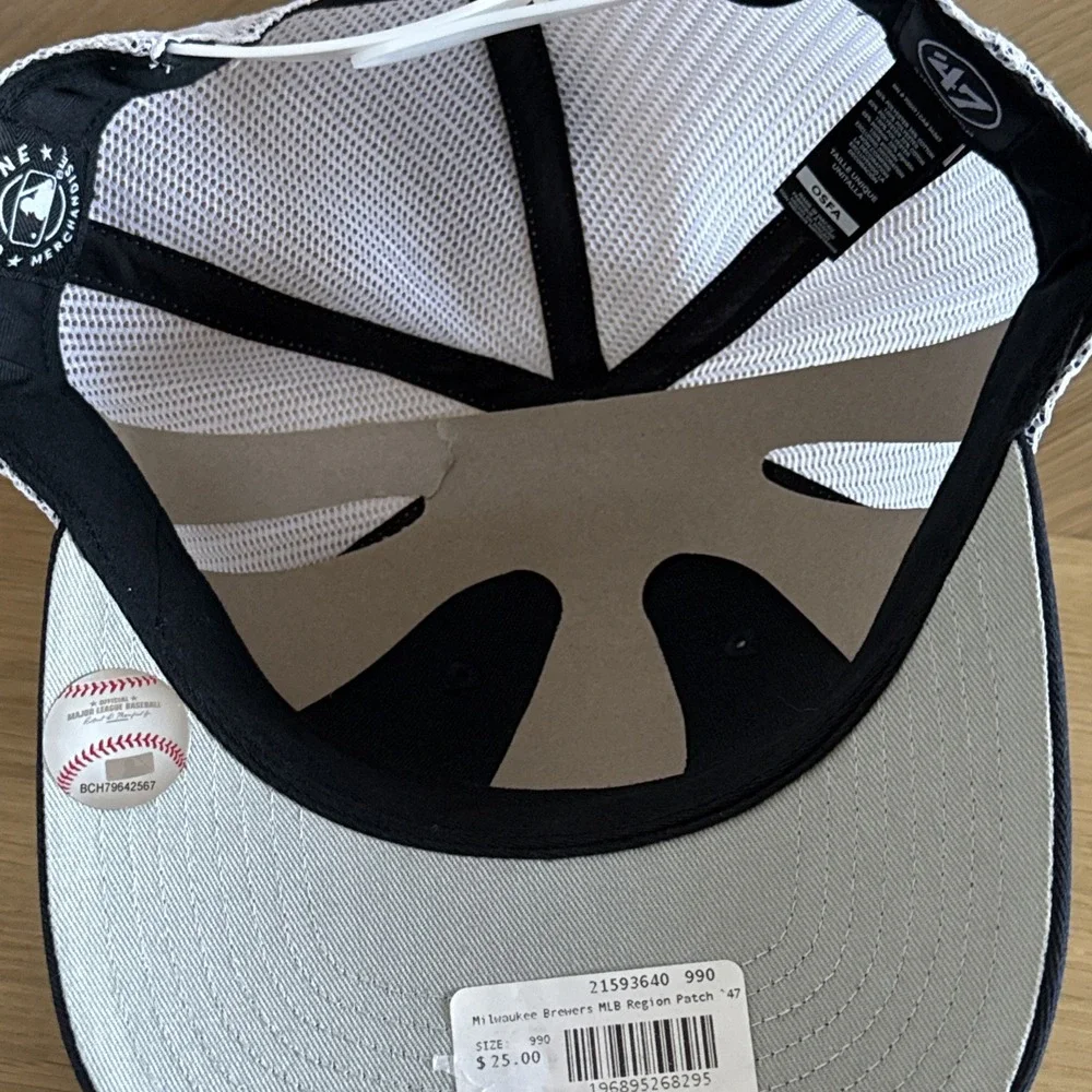 Milwaukee Brewers Hat Navy 47 Trucker Snapback MLB Region Patch Cap Mens New NWT